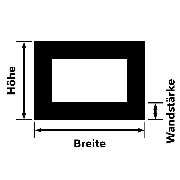 Alu Rechteckrohr EN AW 6060 T66 EN AW6060 Rechteckrohre Profile Aluminium AMCO Online